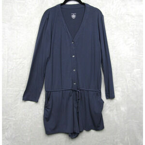 Knix Knixwear Romper Women Blue Long Sleeve Womens Size XL Loungewear Soft